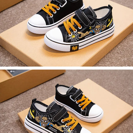 Marvel Kids' Casual Cartoon Canvas Shoes Fashion Spring Outdoor Shoes For Children Breathable Anti-slip Red Khaki Size 26-37