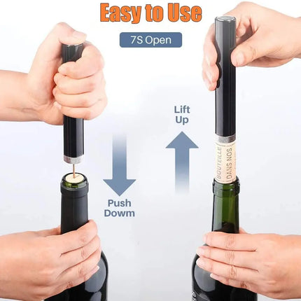 Newest Air Pressure Pump Wine Bottle Opener Portable Stainless Steel Pin Easy Cork Remover Corkscrew for Home Party Wine Lovers
