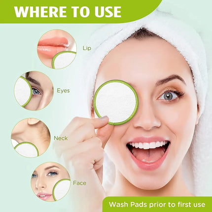16PCS Reusable Face Makeup Remover Pads Facial Cleaning Face Towel Washable Face Round Fashionable Metal Box for All Skin Type
