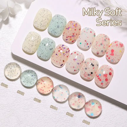 Milk White Glitter Nail Polish Gel Milk White Oreo Super Glitter Slice Cheese Nail Polish Internet Celebrity Style DIY Nail Glue
