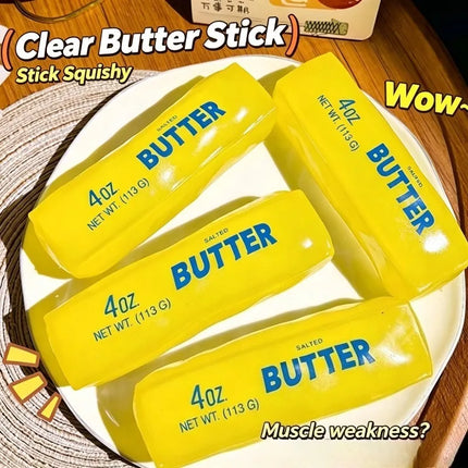 Moldable Butter Stick Squishy Toy Vaseline Filled Stress Relief Butter Cheese Bar Squeeze Fidget Toy Decompression Vent Toy