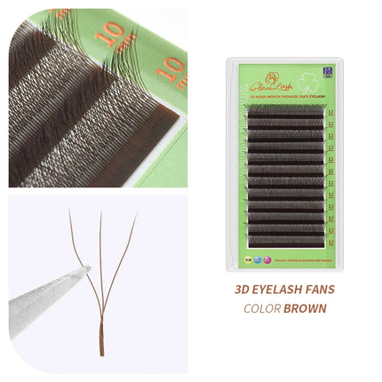 GLAMLASH Brown 3D 4D 5D Eyelashes C/D/L/LU/M Premade Volume Fan W Style Lashes Extension Makeup Tool