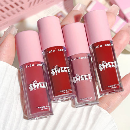 Watery crystal lip gloss Moisturizing Long-lasting color Full gloss Transparent ice cube lipstick Three colors available