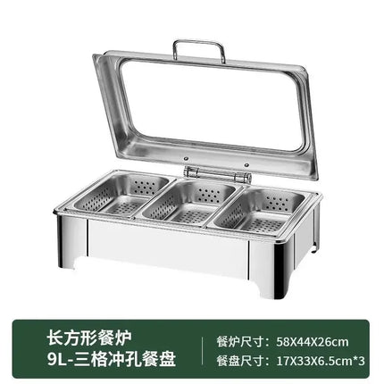 [New]Buffet Insulation Furnace Stainless Steel Electric Heating Meal Furnace Commercial Hotel Buffet Furnace Canteen Visible