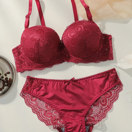 2-piece hot selling lace gathering and lifting bra set sexy women's bra underwear A2123