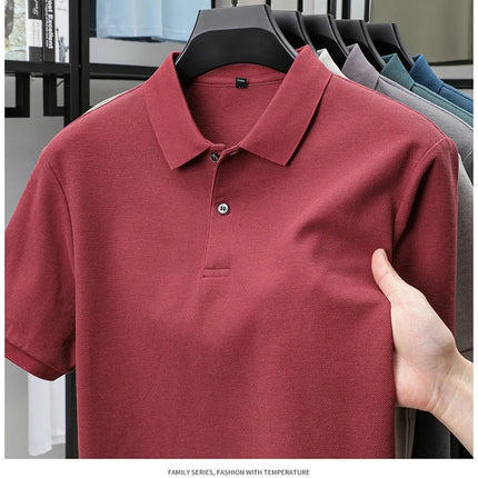 Men's 100% Cotton Polo Shirt - Summer Casual Breathable Tee, 19 Colors, Ideal for Golf and Sports, Business Casual, Silk-Like Finish
