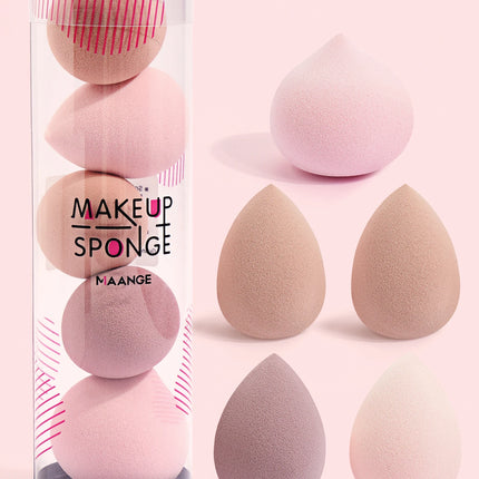 MAANGE 5PCS Makeup Sponge Blender Set Foundation Concealer Powder Cream Puff Dry&Wet Cosmetic Puff Multi-colored Beauty Sponges