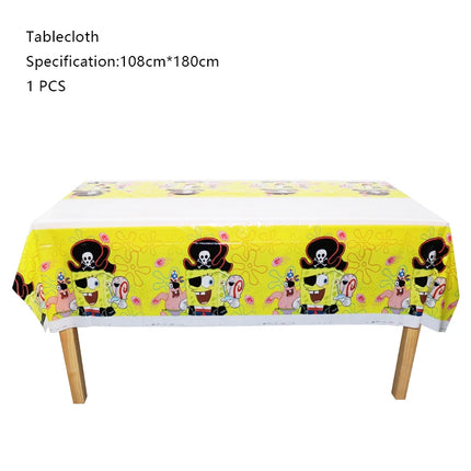 SpongeBob Birthday Party Decoration Aluminum Foil Balloon For Kid Event Supplies Disposable Tableware Banner Backdrop Gift
