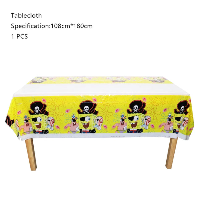 SpongeBob Birthday Party Decoration Aluminum Foil Balloon For Kid Event Supplies Disposable Tableware Banner Backdrop Gift