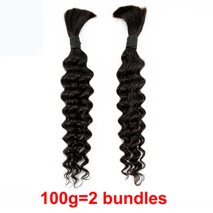 16-24inch Human Hair Bulk for Braiding Remy Hair Deep Wave Boho Braids Hair Bulk Extension Bobbi Hair for Women Wholesale