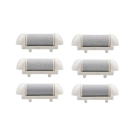 Black Foot Care Tool Heads, Hard Skin Remover, Refill Rollers for Cracked Heels Calluses and Dead Skin Removal, 6 Pcs