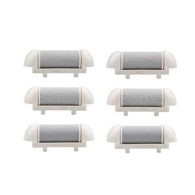Black Foot Care Tool Heads, Hard Skin Remover, Refill Rollers for Cracked Heels Calluses and Dead Skin Removal, 6 Pcs