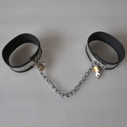 BDSM bondage restraints stainless steel silicone hand ankle cuffs sex toys for couples bed bondage chastity handcuffs