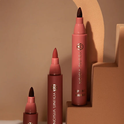 Lip Tint Pen, 6 Colors Available, Matte Water Lipstick, Non-Stick Cup, Long-Lasting, Smooth Lip Liner and Lip Stain Combo
