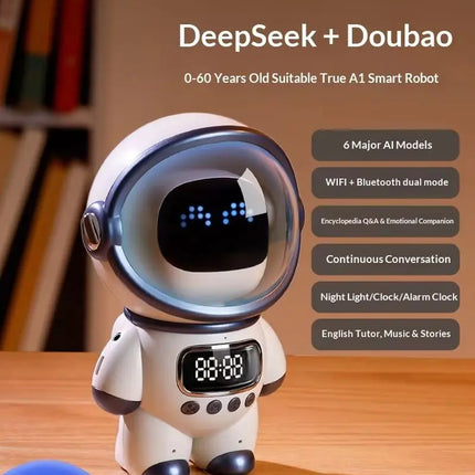 Ai Chat Robot 6 Ai Models Wifi Bluetooth Dual Mode Desktop Companion Night Light Clock Alarm Intelligent Office Assistance