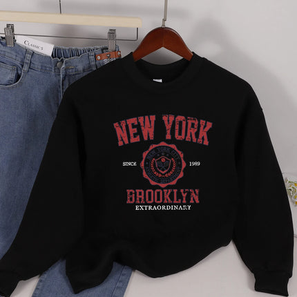 Casual Women Sweatshirts Chicago USA Letter Prints Pullover Fashion Crewneck Oversize Hoodie Fleece Warm Female Autumn Clothes