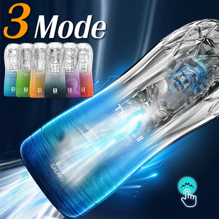 GALAKU Male Masturbator Soft Pussy Sex Toys Transparent Vagina Adult Endurance Exercise Sex Products Vacuum Pocket Cup For Men