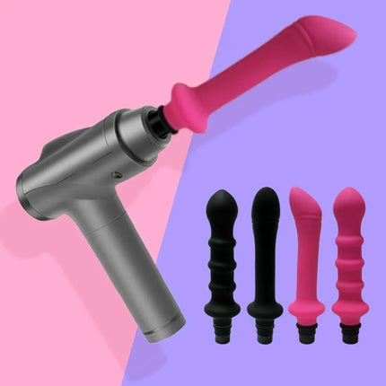 FREDORCH Sex Machine Attachments Fascia Gun Massage Head to Silicone Dildo Sex Toys for Men Women Vibrators Penis Masturbation