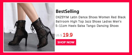 DKZSYIM Latin Dance Shoes Women High Heel Silk Dance Shoes lady Soft Bottom Dance Shoes heeled 8cm Girls Salsa Ballroom Shoes