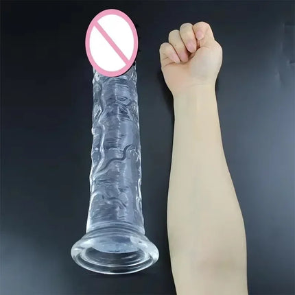 Cheap Women Erotic Anal 5 Colors Big Transparent Dildo Suction Cup Jelly Dick Sex Toys Soft Clitori Vaginal Masturbators Penis