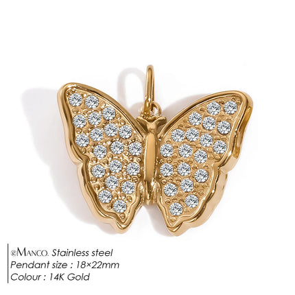 eManco Creative Stainless Steel Butterfly Charms High-quality Metal Making DIY Necklace Bracelet Jewelry Accessories Factory Out