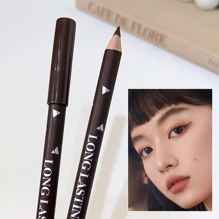 Black Brown Color Eyeliner Eyebrow Makeup Pencil 2 in 1 Waterproof Natural Lasting Matte Brow Pen Easy To Wear Eyes Cosmetics