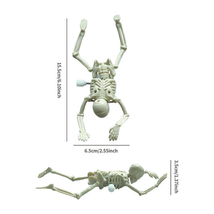 Halloween Gift Puzzle Toy Assembly Crawling Skeleton Mainspring Skeleton Assembly Model Horror Parody Night Light Toy