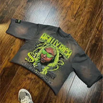 Affliction Long sleeved T shirt Y2K Vintage Round Neck Oversized T shirt New  Mens Womens Casual Gothic Clothing Tops Streetwear