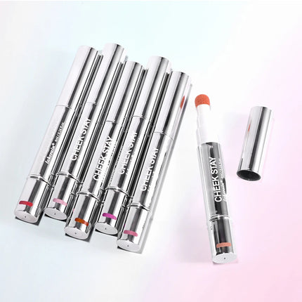 Cheek Blusher All-Day Liquid Blush Long-Lasting Buildable Ultra-Blendable Blush Liquid New Sponge Applicator Cheek Stain Makeup