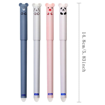 42pcs/set Cute 0.5mm Animals Bear Panda Erasable Gel Pens Set, Washable Handle Magic Refills Rod for School Writing Supplies