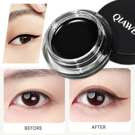 Black Brown Eyeliner Cream Waterproof Beauty Cosmetics Long Lasting Eyeliner Gel Eyeshadow Makeup Tools with Brush Set Eye Liner