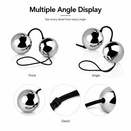 Metal Kegel Balls for Women, Weighted Stainless Steel Vaginal Exerciser with Silicone Retrieval Cord Adult Pelvic Floor Trainer