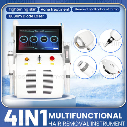 Diode Laser Picosecond 4 In 1 Opt Ipl Hair Removal Machine Nd Yag Tattoo Removal Carbon Peeling RF 5000W 4 Wavelengt Newest