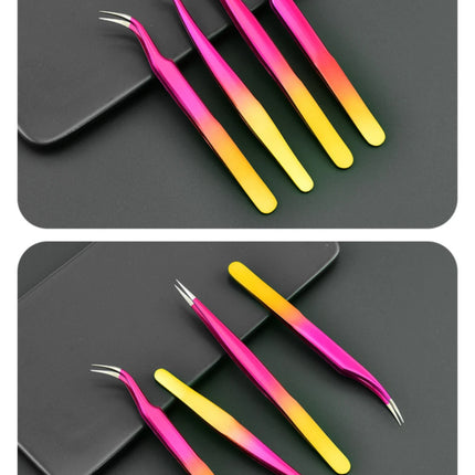 New 1Pc Eyelash Tweezers Anti-static Non-magnetic Professional Pincet 3D Eyelash Extension Tweezer 100% Closure Makeup Tool