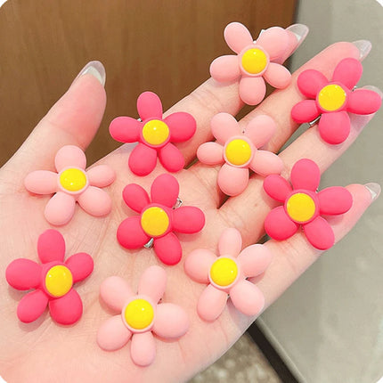 5Pcs/Set Pink Hair Clips for Girl Sweet Flower Heart Baby Princess Barrettes Kids Hairpins Hair Accessories for Girls