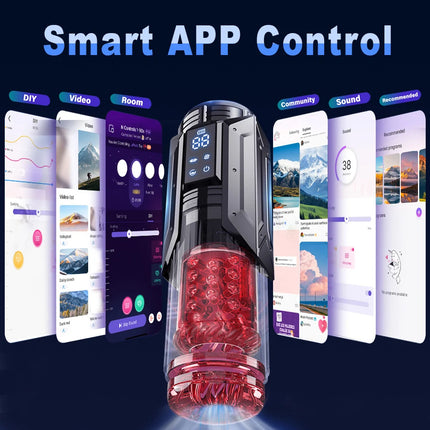 AI Sync Male Masturbator Stroker with 7 Sucking Thrusting Rotating & 7 Licking Modes, Adult Toys Pocket Pussy Mens Sex Toy