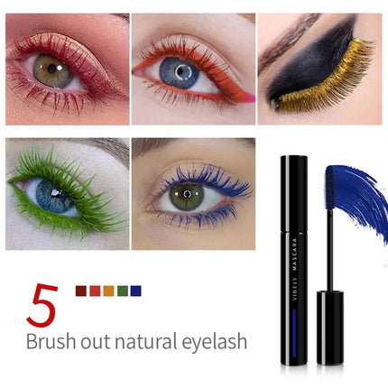1pcs Colorful Mascara Curling Thicking Eyelashes Extension Waterproof Volumizing Blue Mascara Long Lasting Non-Smudge Cosmetic