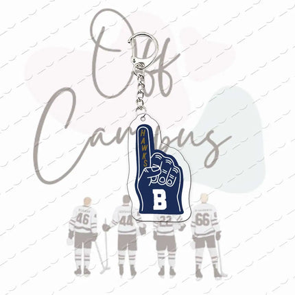 TV Show Off Campus K Keychain Bag Charm Elle Kennedy Garrett Graham Hockey Acrylic Keyrings Pendant Chain Fans Friends Gifts