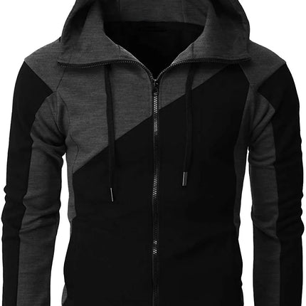 2023 Zipper Men Jackets Autumn Winter Casual Fleece Coats Bomber Jacket Scarf Collar Fashion Hooded Male Outwear Slim Fit Hoody