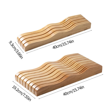 1PC-Knife Storage Rack, Tidy Kitchen Desktop, Creative Drawer Placement, Knife Holder, Horizontal Wooden Knife Holder