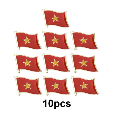 1-3-5-10-50-100pcs Vietnam Badge Brooch Natinal Lapel Pins Flag Lapel Pins Country Flag Badge