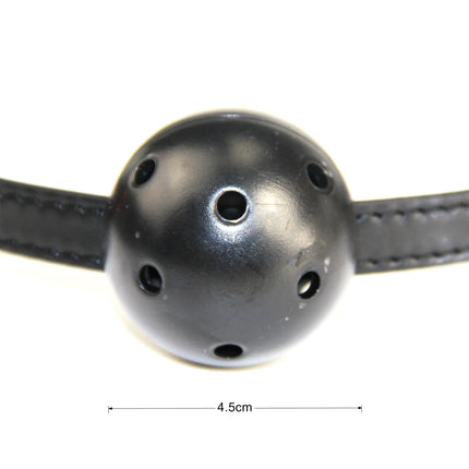 Hollow  Breathable Ball Mouth Gag Oral Fixation PU Leather mouth stuffed Adult Games For Couples Flirting Sex Products Toys