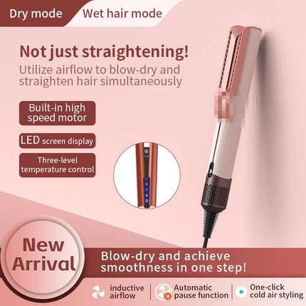 Hair Dryer Straightener HT01 Negative Ion Pull Plate Straightening Comb for Dry and Wet Use Straightener Does Not Damage Hair