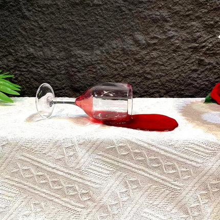Funny Fake Knocked Over Wine Glass Prank Realistic Novelty Home Bar Decor Hilarious Party Trick April Fools Gift Viral TikTok