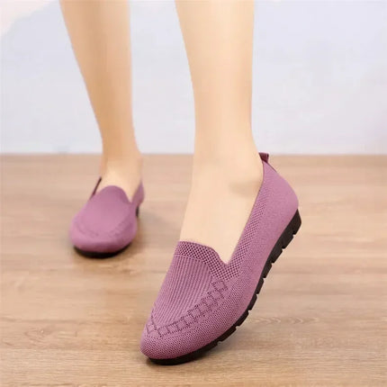 Casual Shoes Women's Summer Mesh Breathable Flat Shoes Ladies Comfort Light Sneaker Socks Women Slip on Loafers Zapatillas Muje