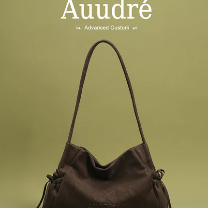 Audre Red Large Capacity Commuter Tote Bag Women's Underarm Fashionable 2026 New Style Soft Handbag Magnetic Buckle Closure