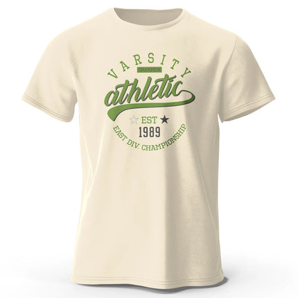 Men's Graphic Varsity T-Shirt 100% Cotton Short Sleeve Tops for Men and Women Vintage Tees