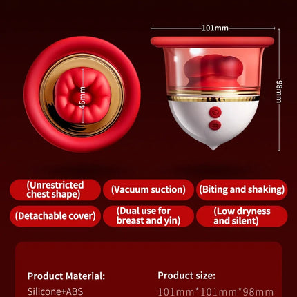 Portable Breast Sucking Massager with Lick Suction Clitoris Bite Vibrator Women Pleasure Sexual Toy for Female Sexual Wellbeing