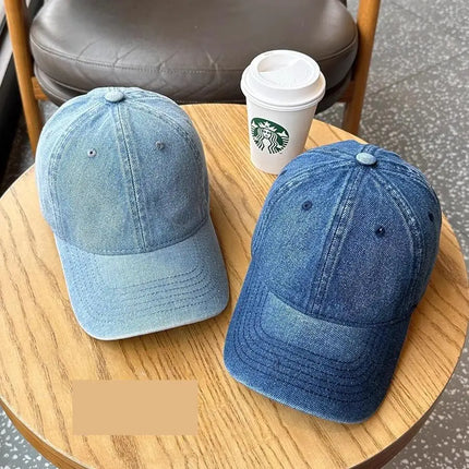Baseball Cap Women Men Unisex Denim Washed Soft Top Sunshade Spring Summer Hats Retro Korean Solid Color Snapback Caps Female