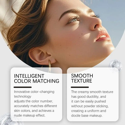 Lightweight Korean Changing Foundation Stick Hydrating Non-Sticky 20H Long-Wear Brightening Built-in Brush for All Skin Types